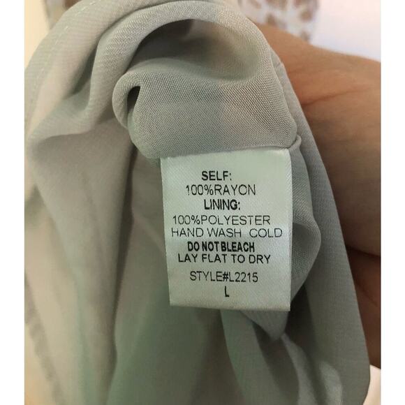 By Together Blue Khaki & Cream Leopard Print Swing Tank Tie Back - Size Large - Picture 3 of 7